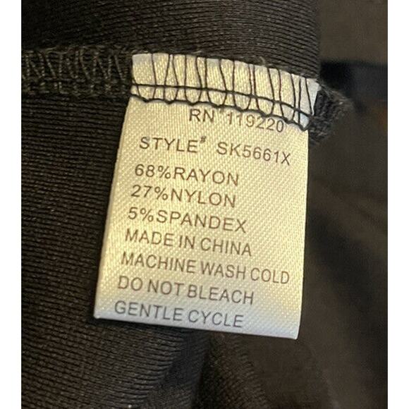 1X Ashley Blue Skirt Elastic Waist Gold Rivet Embellishment Black Slit - Picture 7 of 9